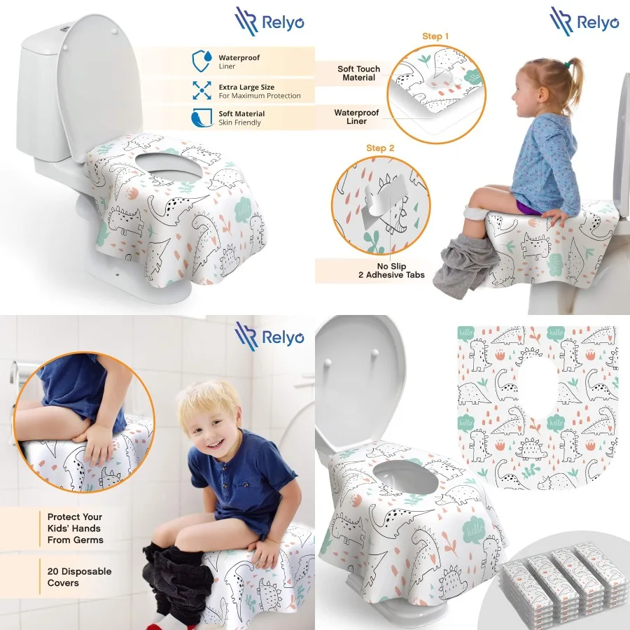 

Disposable Toilet Seat Covers 20 Pack Waterproof Design for and Adults Extra Large Size Individually Wrapped for Travel and Tod