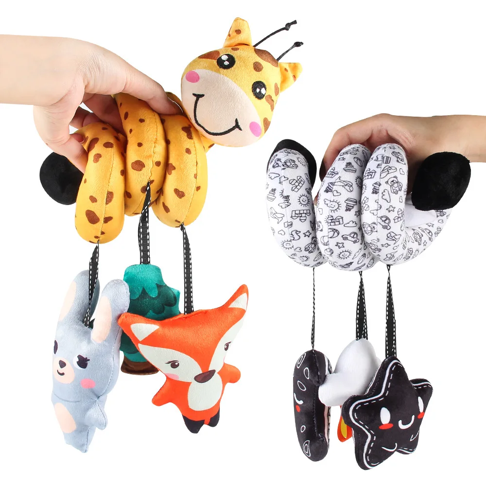 Giraffa Cartoon Letto Avvolgente Lenitivo Presa Auto Carrello Appeso Visione in Bianco e Nero Stimolante Puzzle per Bambini Giocattolo Regalo