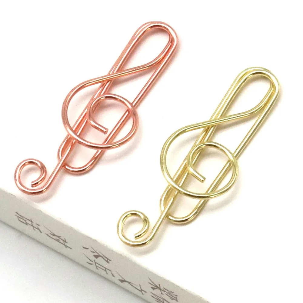 10pcs Index Bookmark Music Note Paper Clips Clip-on Music Note Metal Paper Clips Guitar Creative Creative Bookmark Clip