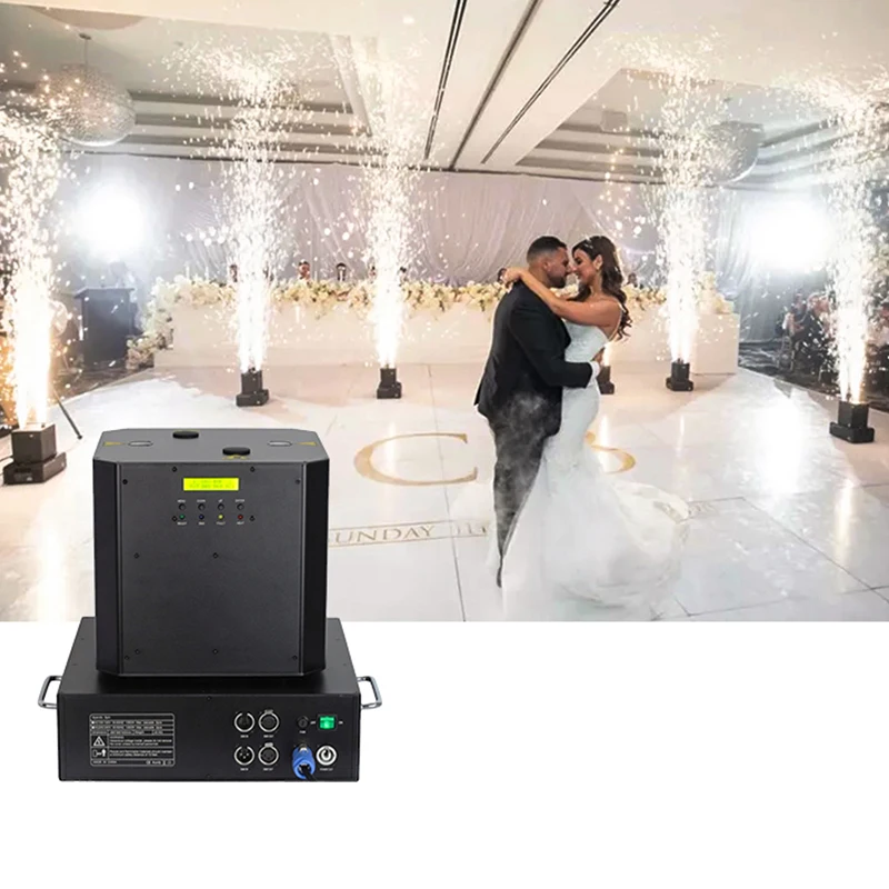 【Wholesale Price】 Stage Equipment Double Hole Rotary 1300W IP65 Rated Cold Firework Machine DMX Remote Control Sparking For Wedd