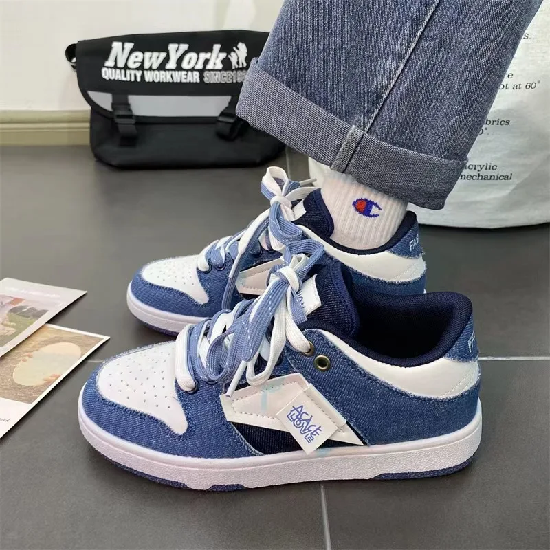 Denim Blue Mens & Women Shoes Couple Leisure Sports Thick Bottom Size 36-44