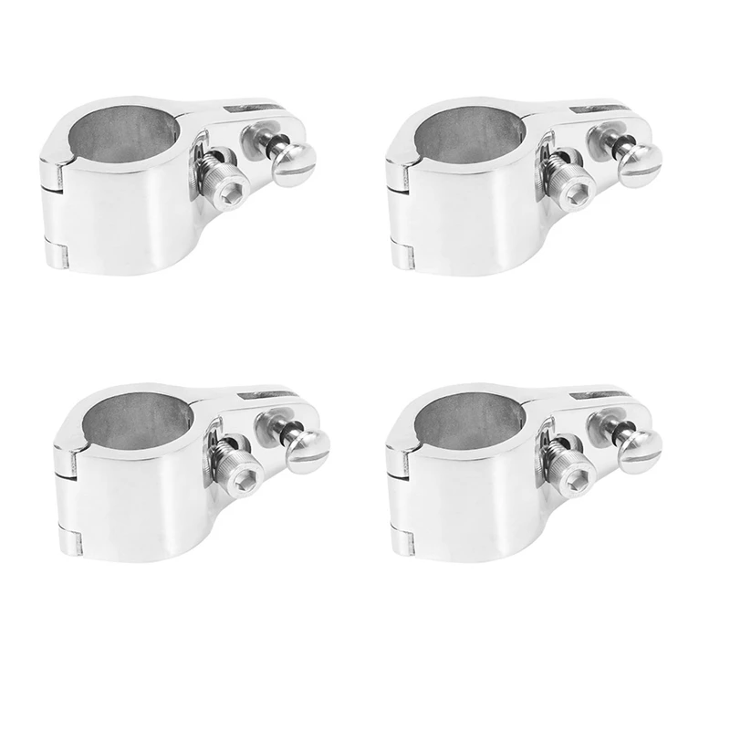 4Pcs 25Mm Fitting Boat Bimini Top Hinged Jaw Slide Marine Hardware 316 Stainless Steel With 8 Screws Easy Install