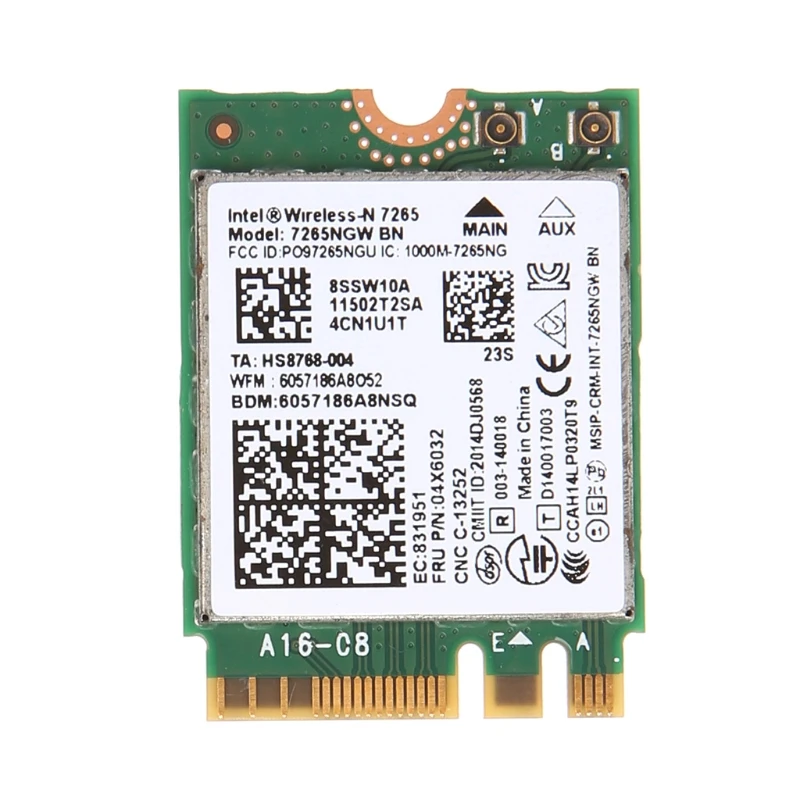 7265NGW 2x2  Adapter BT4.0 5GHz 2.4GHz(160MHz) for Windows 10 WiFi Card D5QC