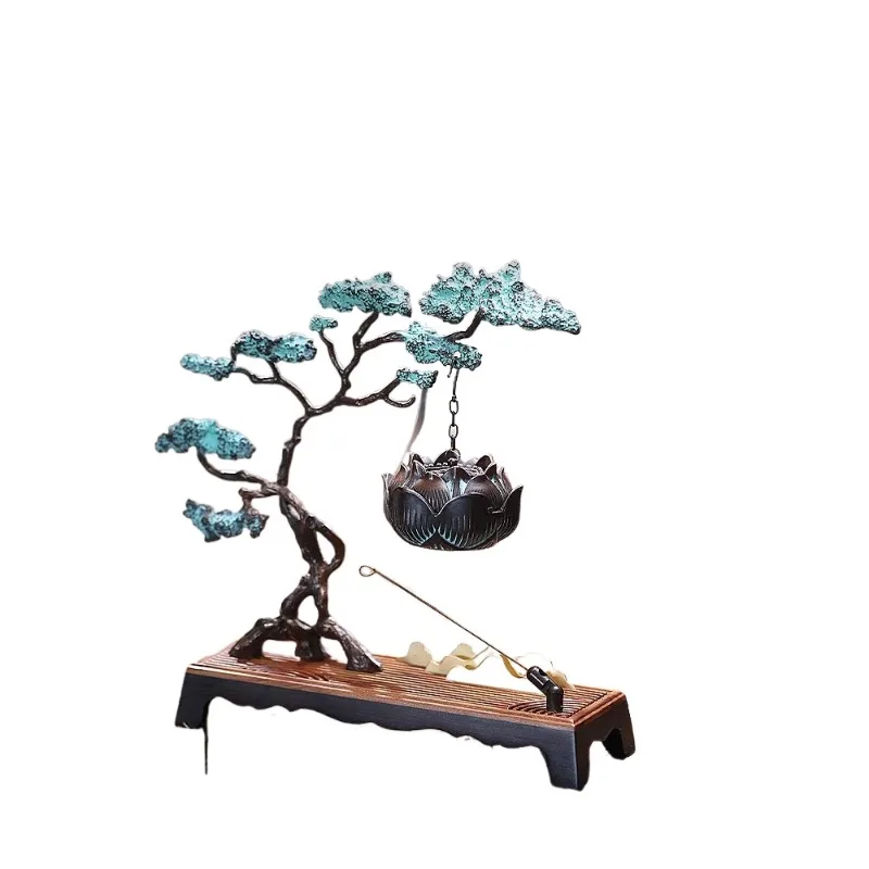 

New Chinese high-end welcome pine creative aromatherapy ornament, backflow incense burner agarwood sandalwood incense