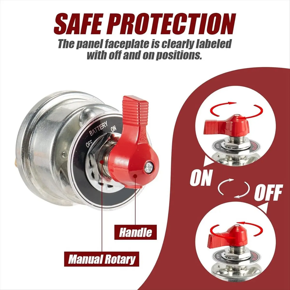 12 24 V Master Battery Power Cut Isolator Switch mit Frontplatte Neu eingetroffen