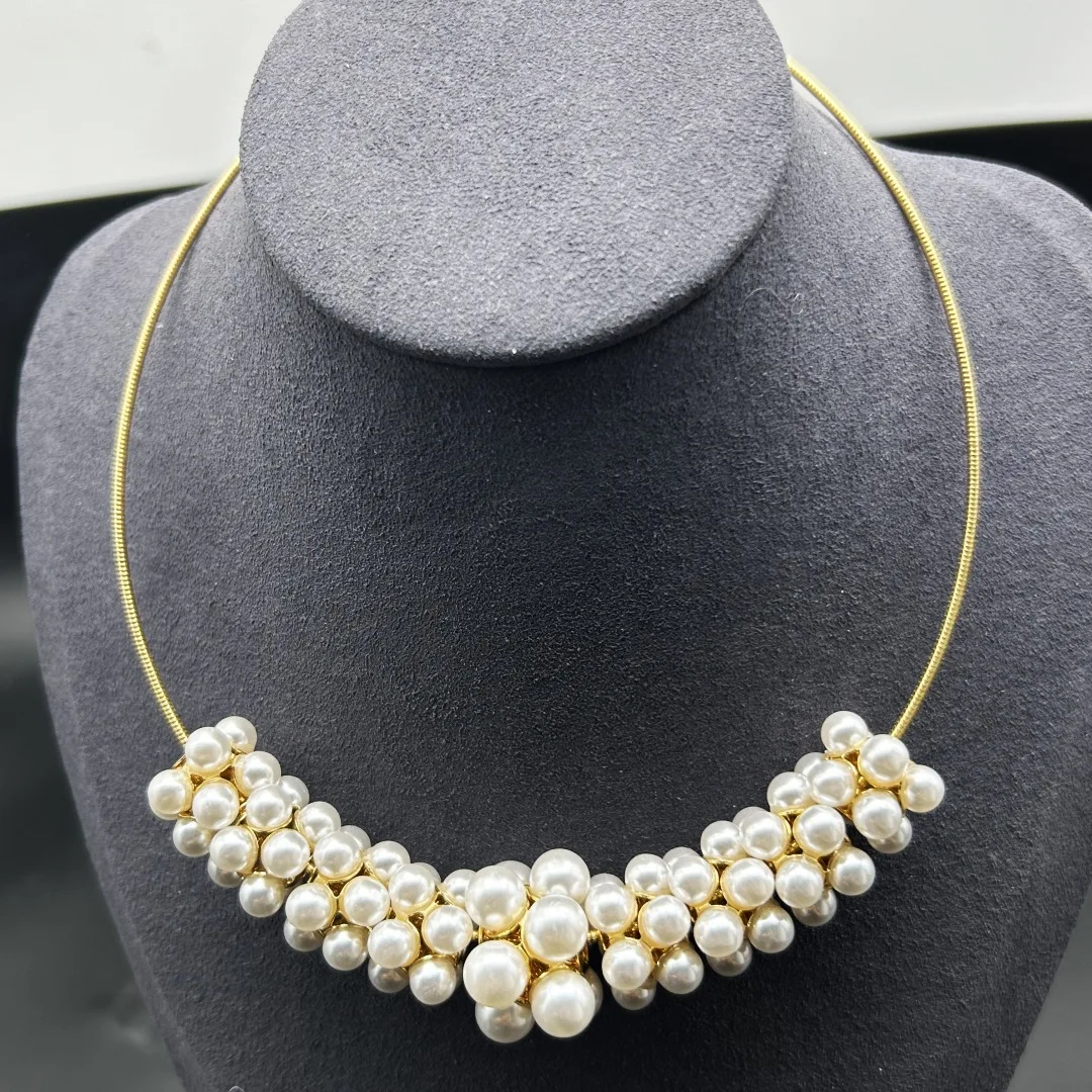 

Винтажное простое элегантное колье с жемчугом, модное темпераментное легкое роскошное стильное ретро