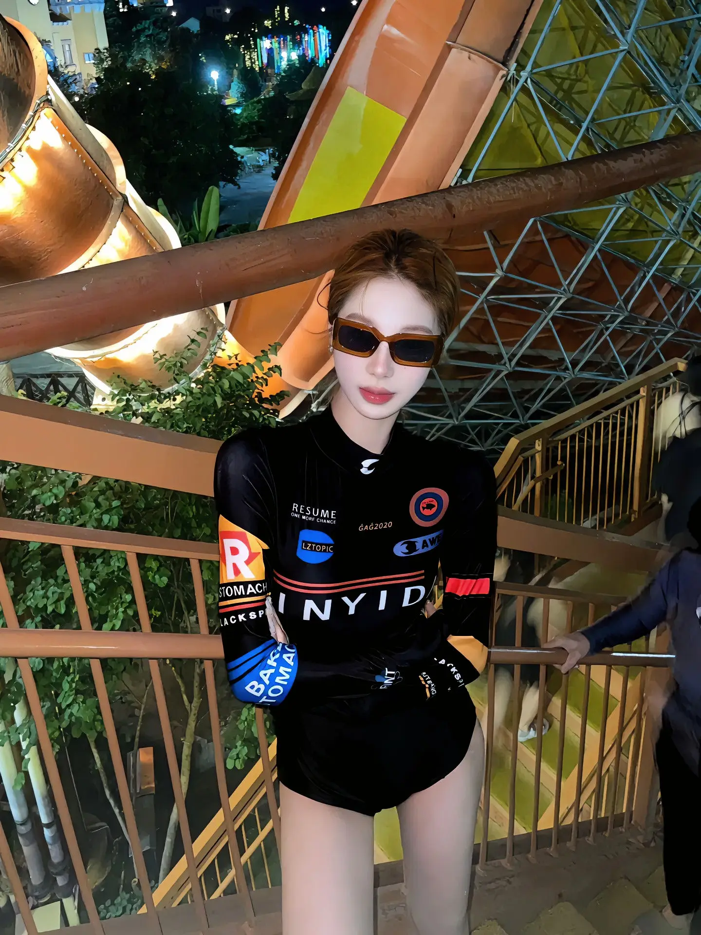 

2025 New Women's One-Piece Swimsuit Long Sve Thermal Surfing Diving Swimming Pool Conservative Design Qui Dry round Ne