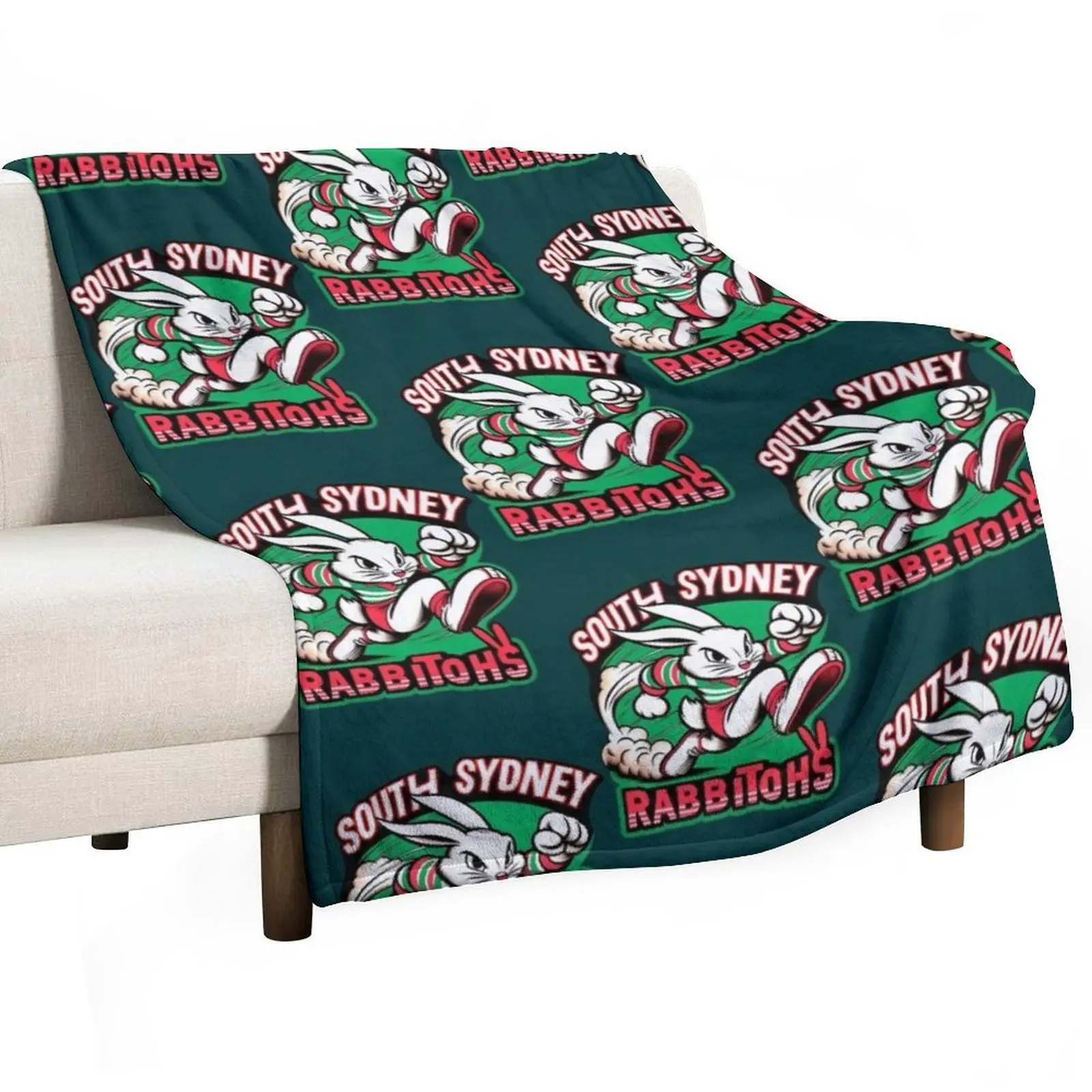 South Sydney Rabbitohs Active Throw Blanket Flannel Fabric Furry funny gift Blankets