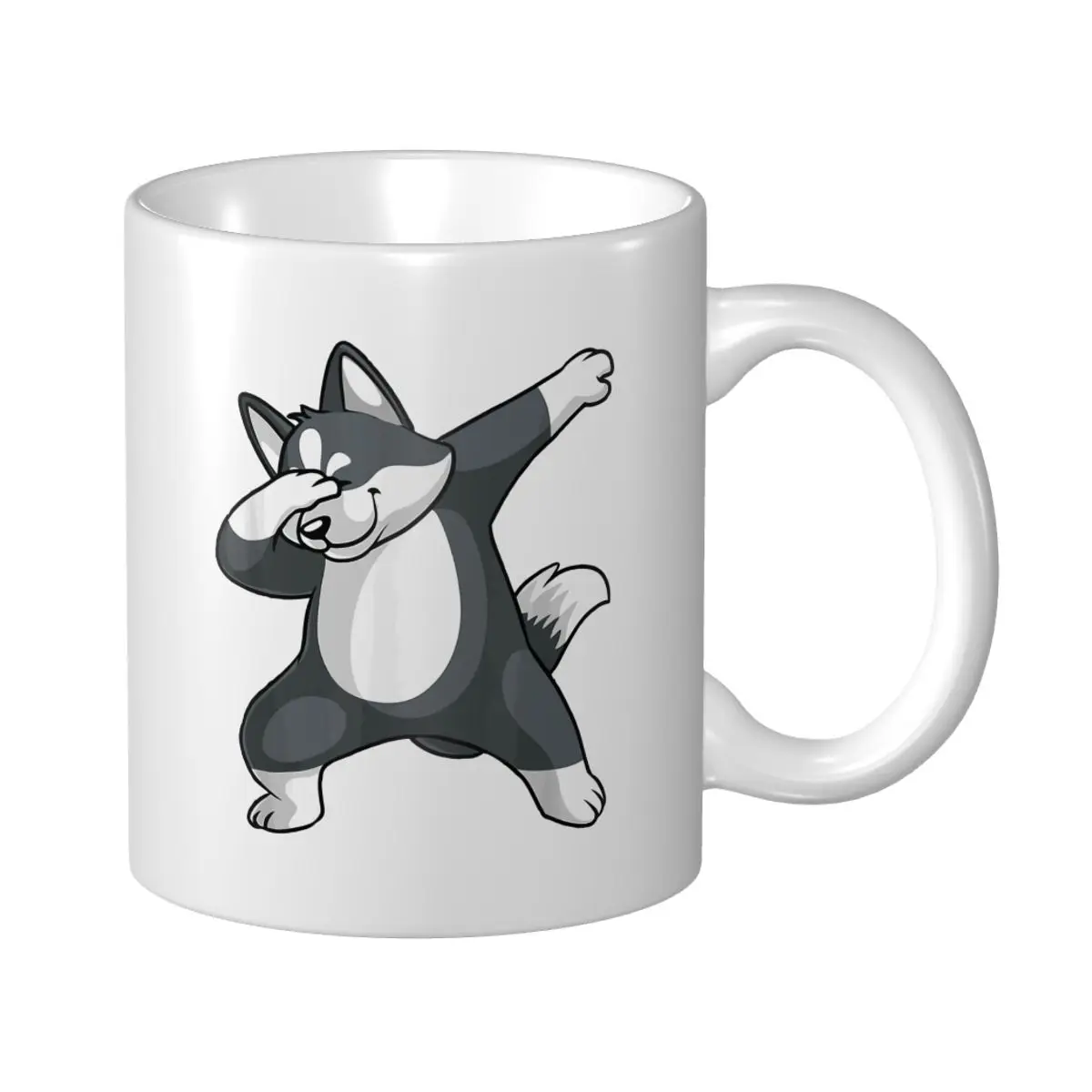 Mark Cup Mug Cute Siberian Husky Dabbing Huskies amantes de los perros tazas de café té leche taza de agua tazas de viaje para oficina hogar