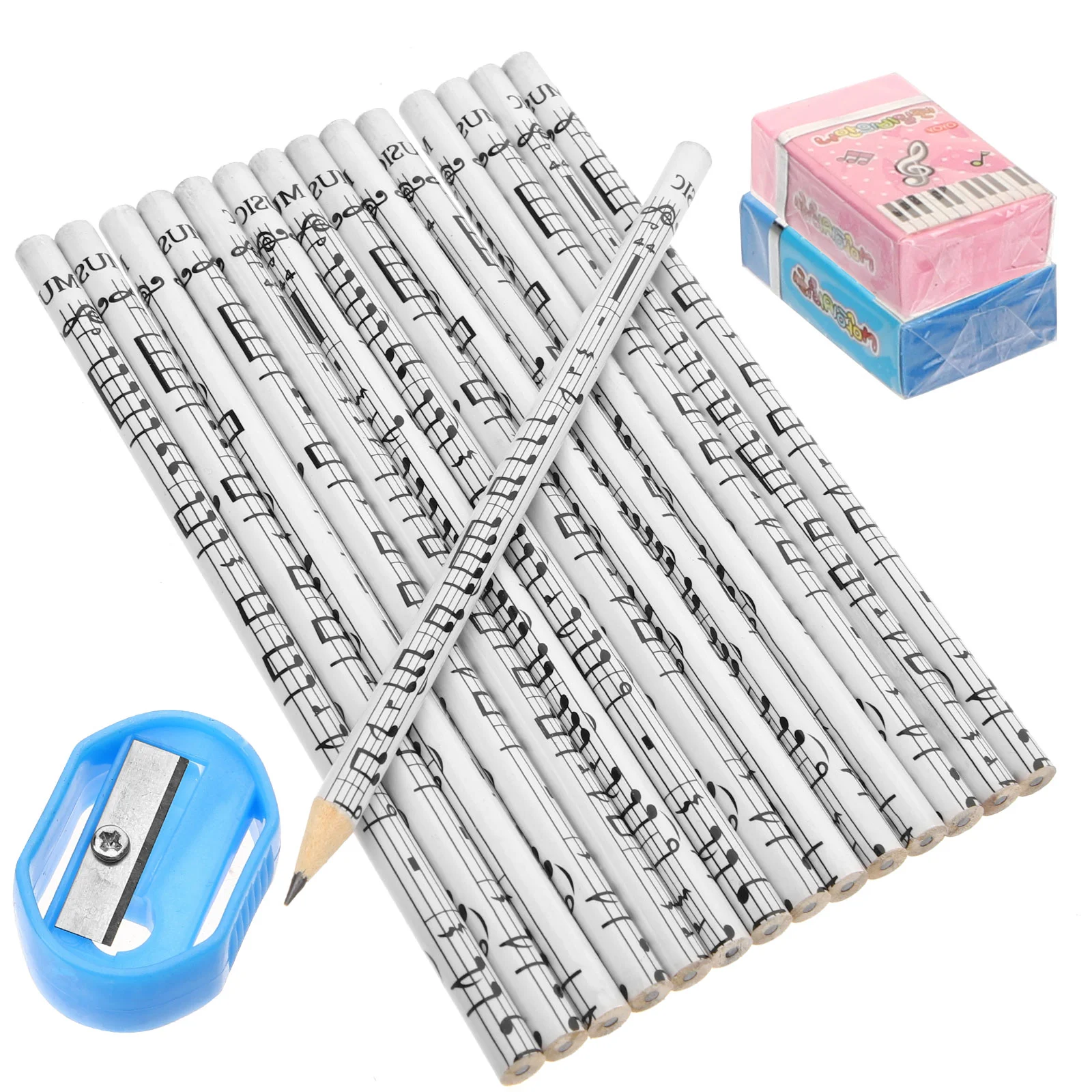 Cute Pencils Musical Note Stationary for Kids School Supplies Birthday Students Use Sharpeners