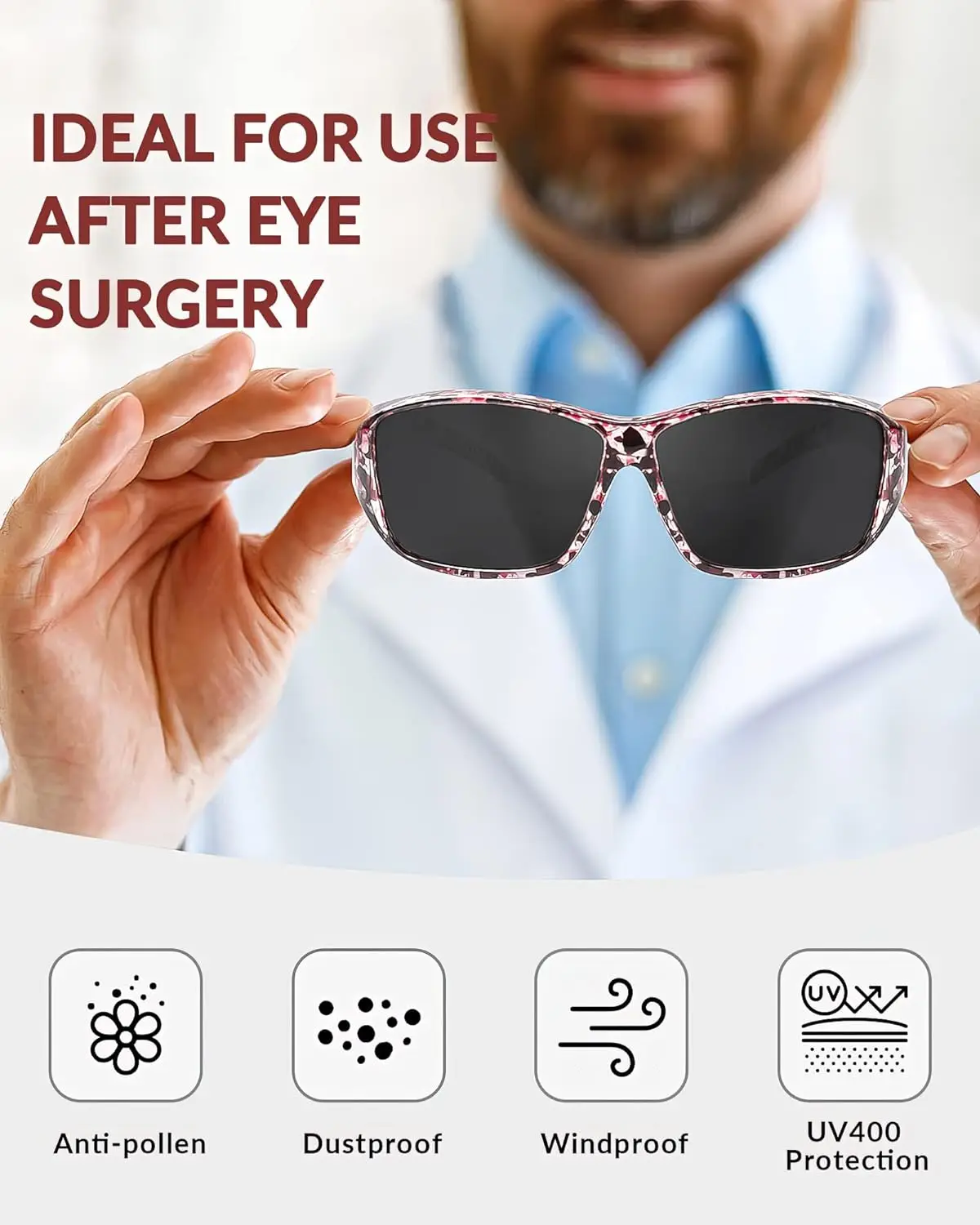 LVIOE Polarized Fit Over Glasses Sunglasses for Men Women to Wear Over Prescription Glasses with UV Protection LS024