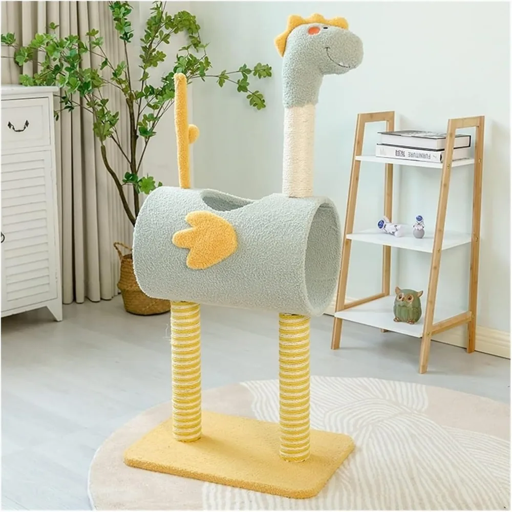 برج القطط المتين ذو الطابع الديناصوري: مساحة لعب ومراحة متعددة المستويات لأصدقاء القطط #4