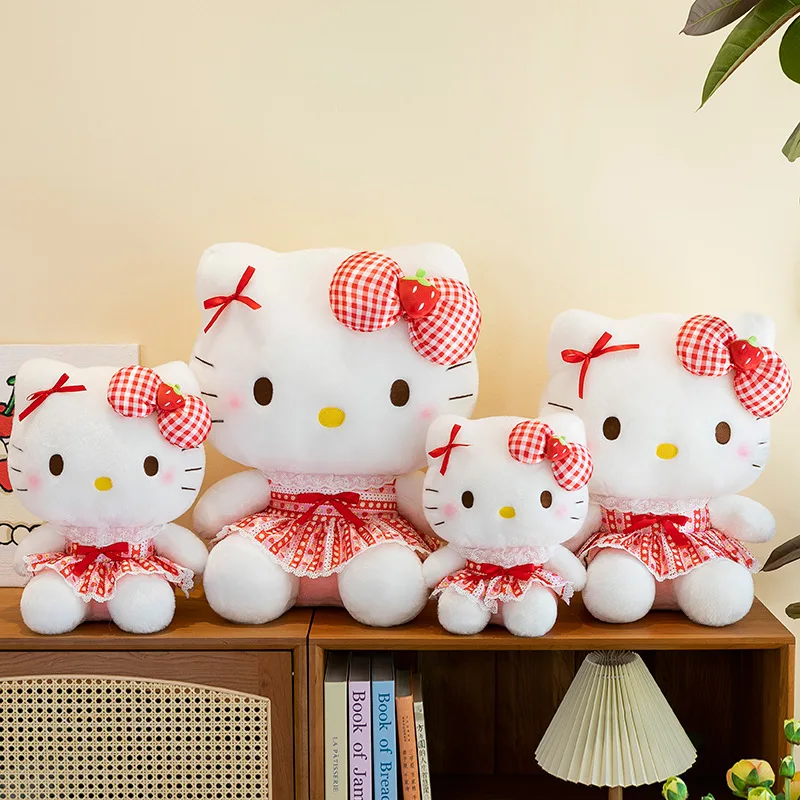 Brinquedo de Pelúcia Sanrio Kawaii de 60cm, Hello Kitty Morango, Boneca de Pelúcia Kt Cat, Presente de Aniversário para Meninas, Perfeito para Brinquedos de Garra