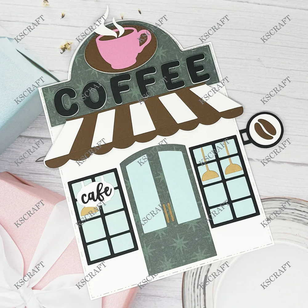 KSCRAFT Coffee Parlor Add on Cutting Dies Stencils for DIY Scrapbooking Decorative Embossing DIY Paper Cards