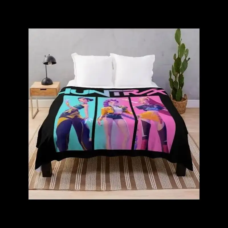 

Huntrix Kpop Demon Hunter Fleece Throw Blanket Soft Flannel Plush Lightweight Warm Cozy Blanket for Men Women Couch Bed Sofa