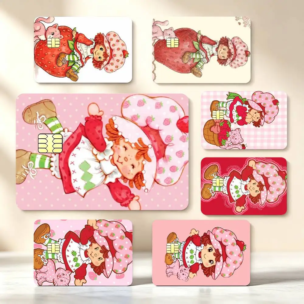 S-Strawberry Shortcake R-Retro Cartoon High‑Res Game Chip Decals Credit Card Mini Waterproof Vinyl Ornament Useful Gift