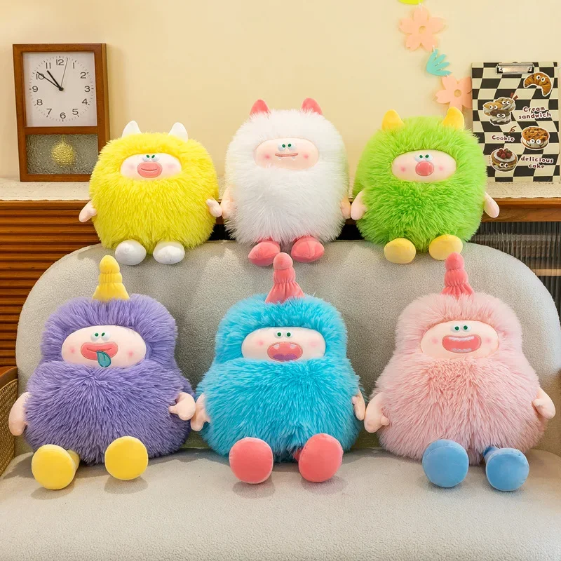 Big Size Long Haired Monster Dopamine Plush Toys Cute Soft Stuffed Dolls Cartoon Animal Pillow Cushion Home Decor Gift Doll Kids