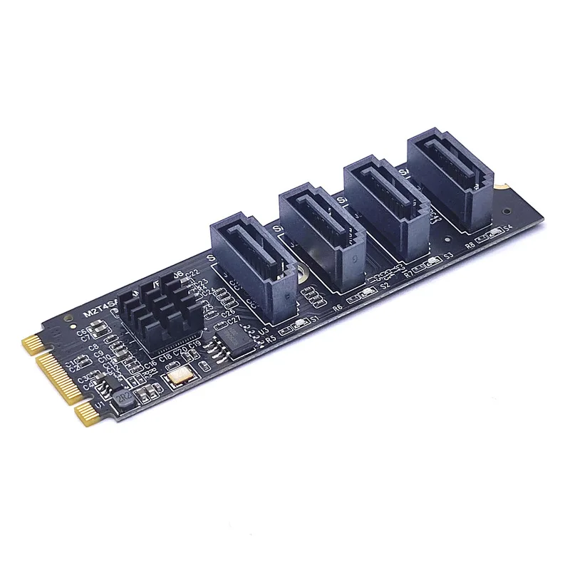 M2 KEY-M NVME PCI-E to SATA3.0 expansion to hard disk adapter card drive-free JMB582 black group