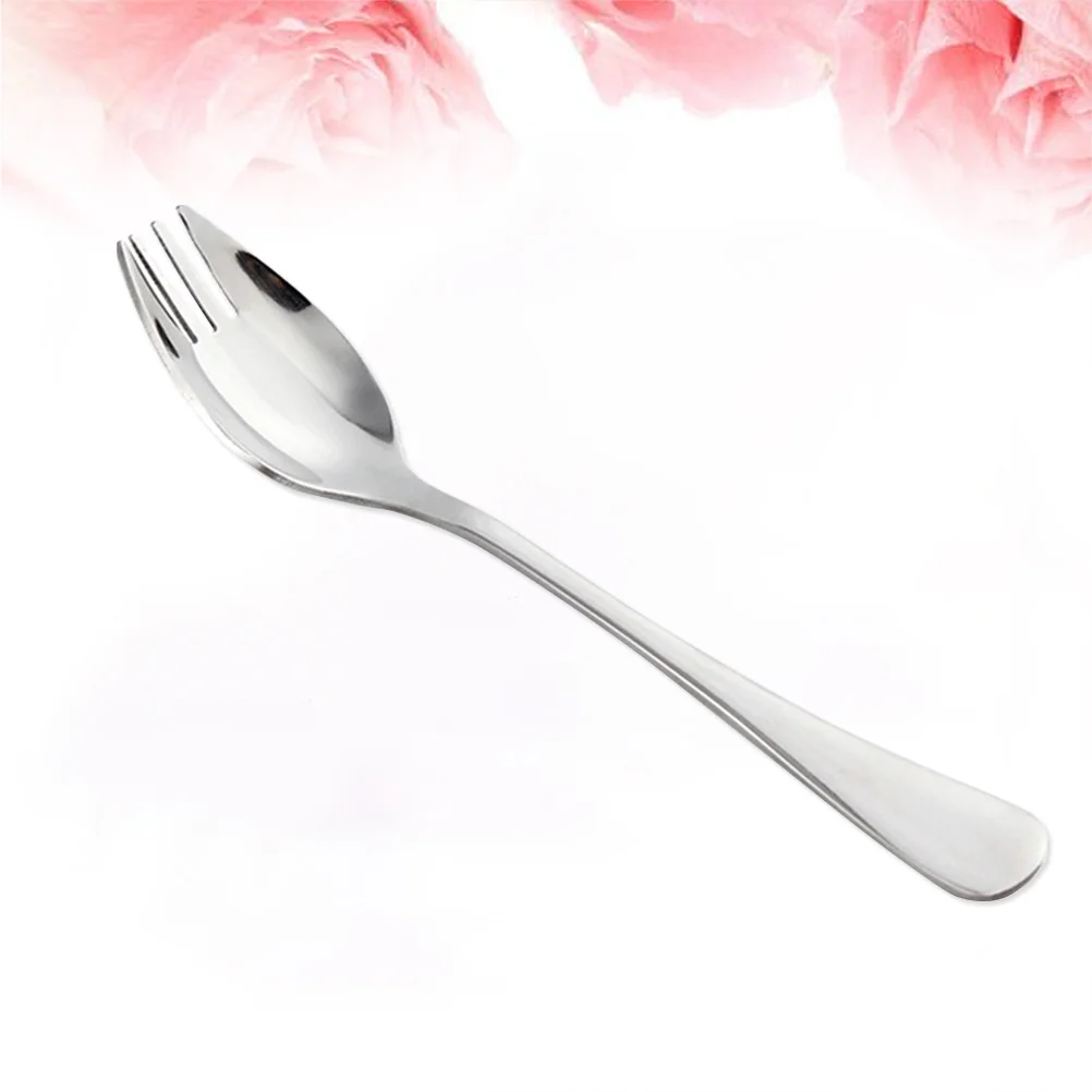 

Ice Cream Spoon Convenient Cutlery Dessert Spoons Stainless Steel Sporks Picnic Instant Noodle Dual-purpose