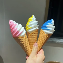 21CM Simulated DIY Light Plastic Fake Ice Cream Cone Model Lifelike Safe Photograph Shape Props Food children's toys Lotus Cute