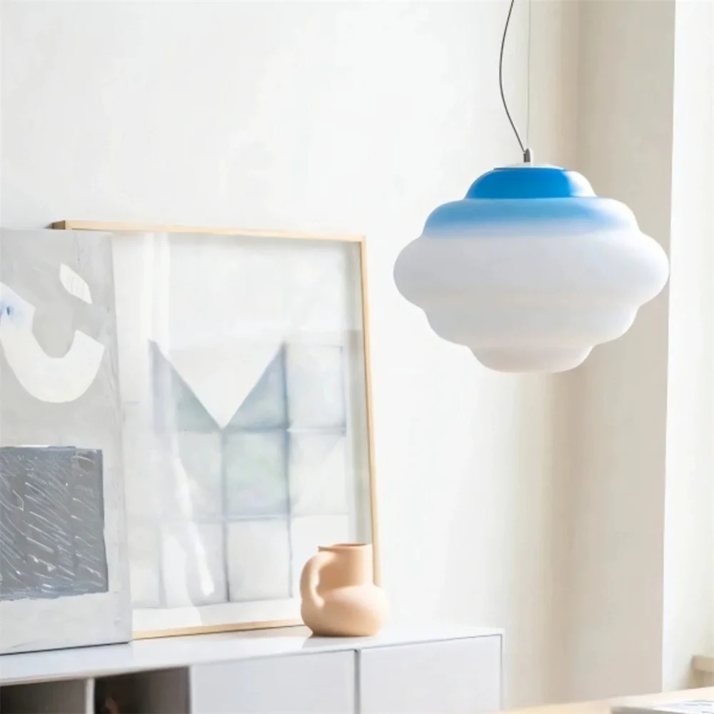 Nordic Ins Cream Style Glass Led Pendant Lights For Hotel Bedroom Living Room Kindergarten Home Decor