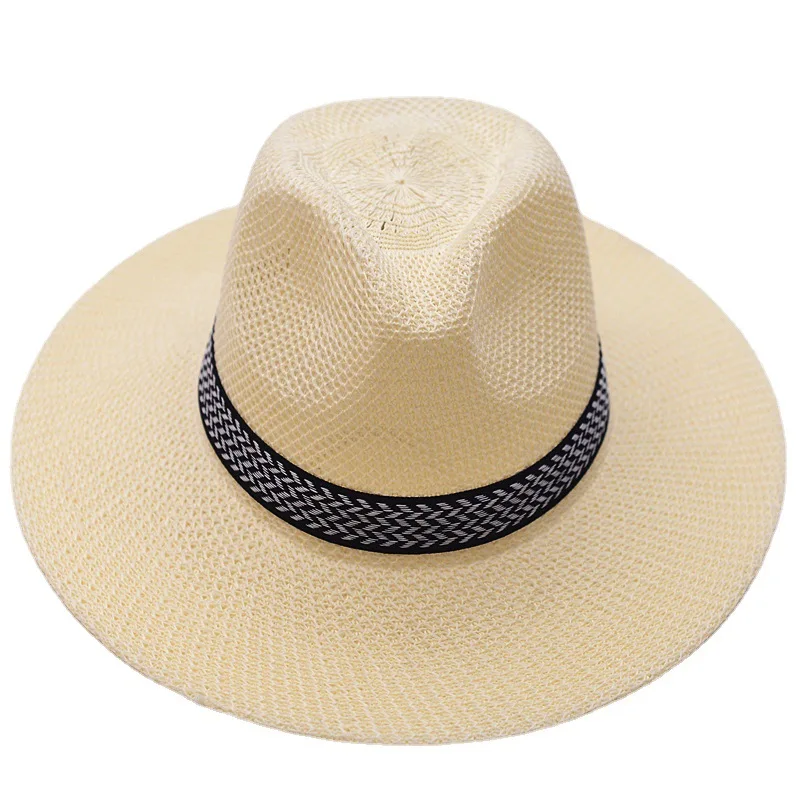 Wide Brim Straw Hat Leisure Summer Cap Jazz Panama  Fashion Travel Leisure Sun Hat for Women Men Simple Style Dad Hat Gift