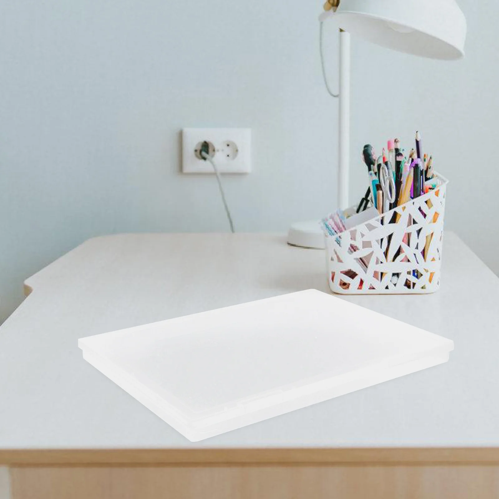 Clear File Box Plastic PP Paper Organizer Portable Document Storage Case for Office Home Use Document Holder