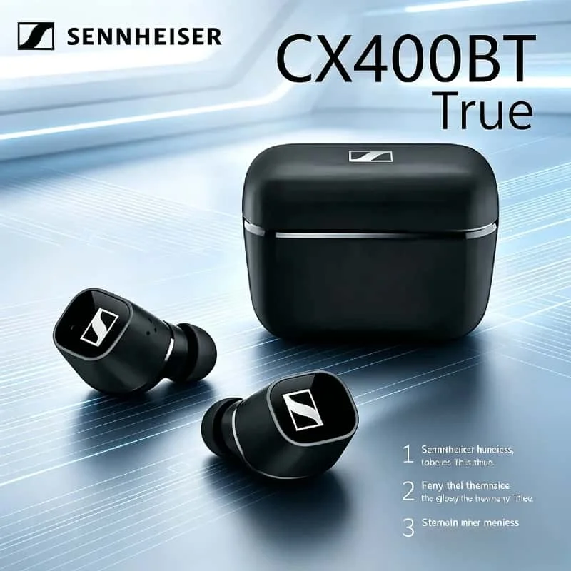 

Беспроводные наушники Sennheiser CX 400BT True Wireless с 7-мм динамическим драйвером, стереофонические, Bluetooth 5.1, с шумоподавлением, 20 часов работы от батареи