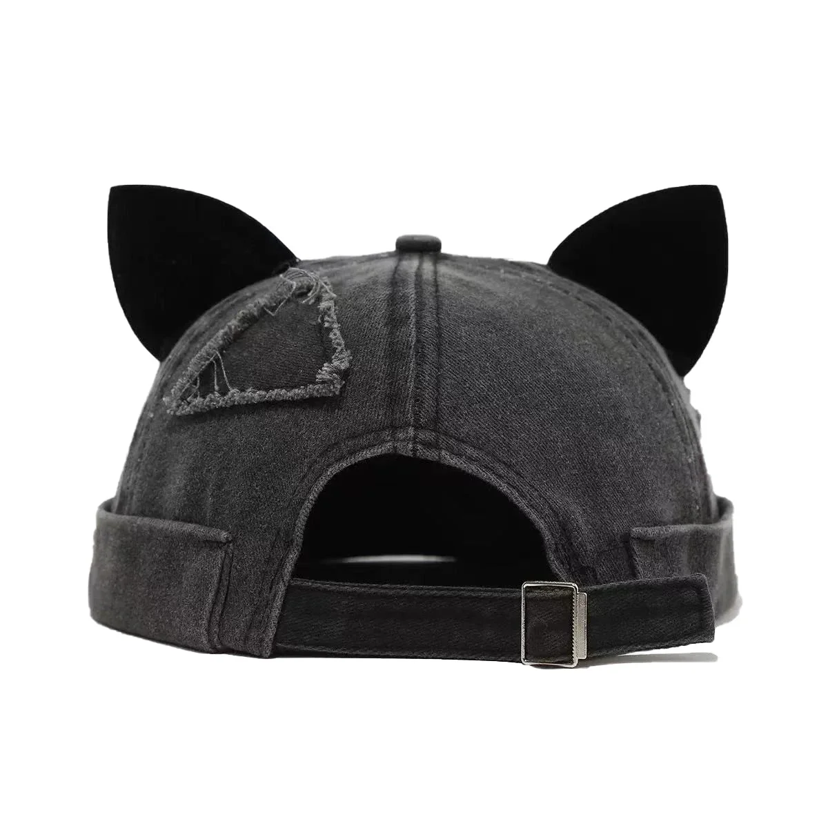 Unisex Personality Patch Cat's Ears Landlord Caps Hip Hop Hat Spring and Autumn Melon Skin Hats Literary Painter Cap
