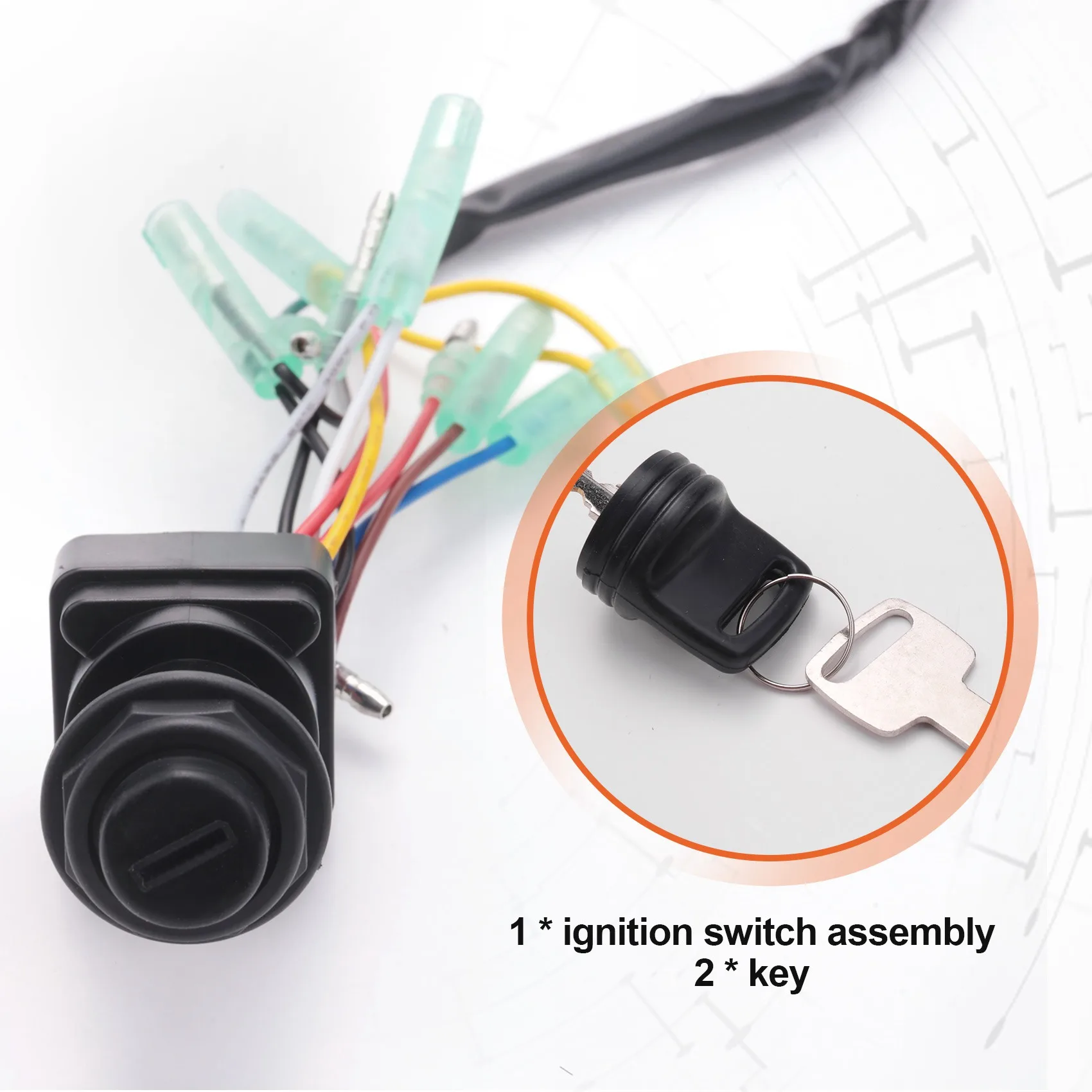 

Ignition Switch Key Assy For Outboard Motor Control Box 703-82510-43-00-N31R
