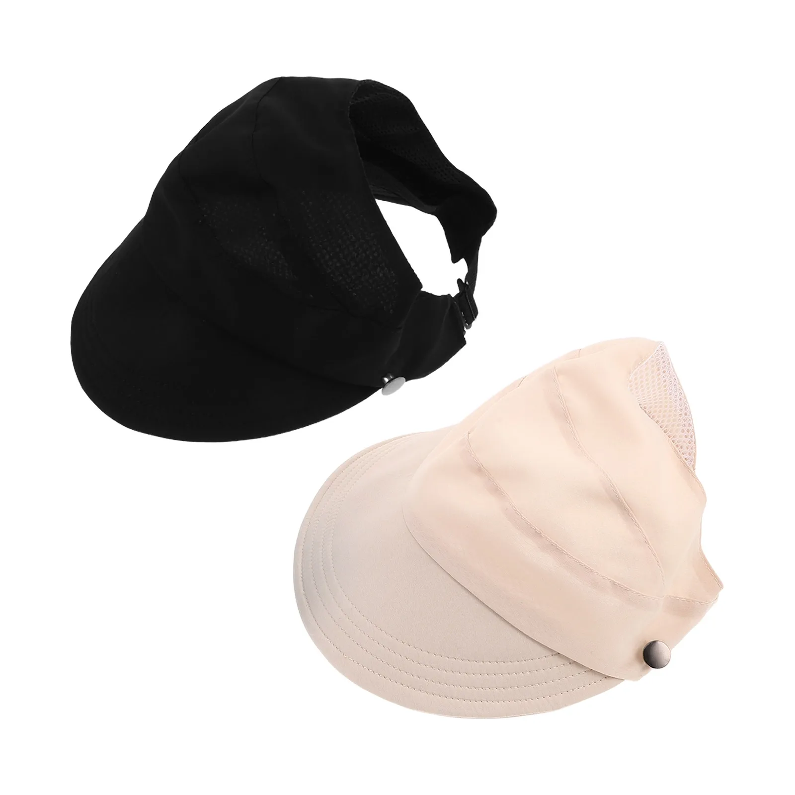 

2pcs Sun Women Beach Summer Fishing Duck Sun Hat For Women Tongue Hiking Bucket Hats UV Protection Quick Dry Ponytail Slot