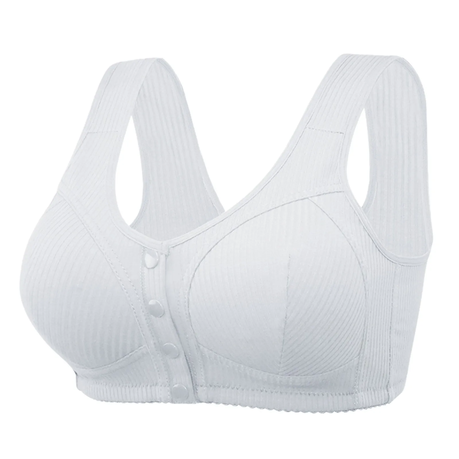 Women'S Front Closure Bra Comforable Breathable Wire Free Women Underwear Plus Size Wide Shoulder Vest Bras Female Lingerie