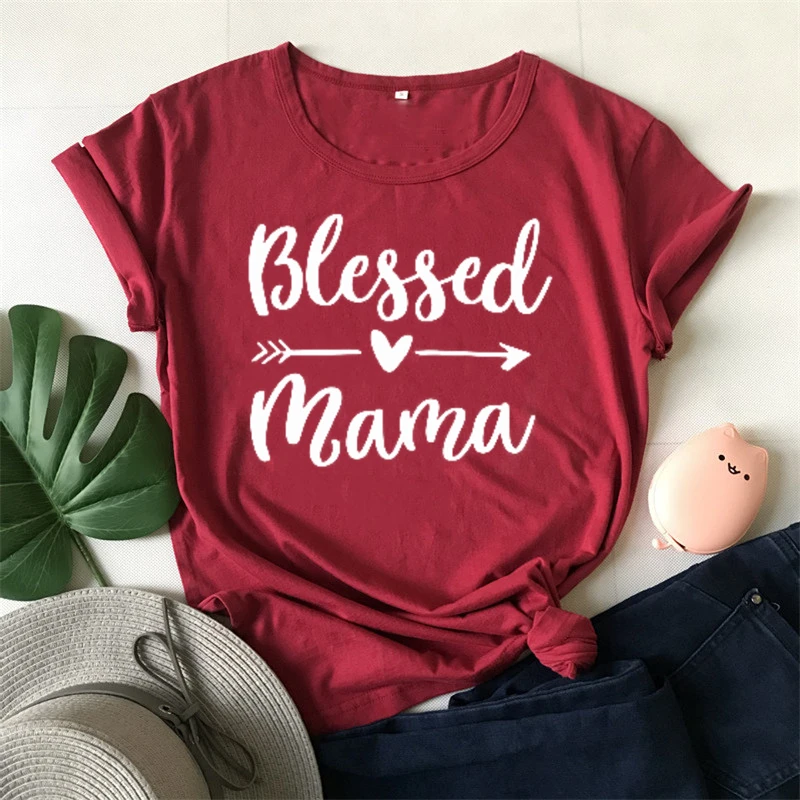 

Blessed Mama Shirt Cute Mom Shirt Mother's Day Gift T Shirt Thankfu shirts for women graphic t shirts y2k aesthetic