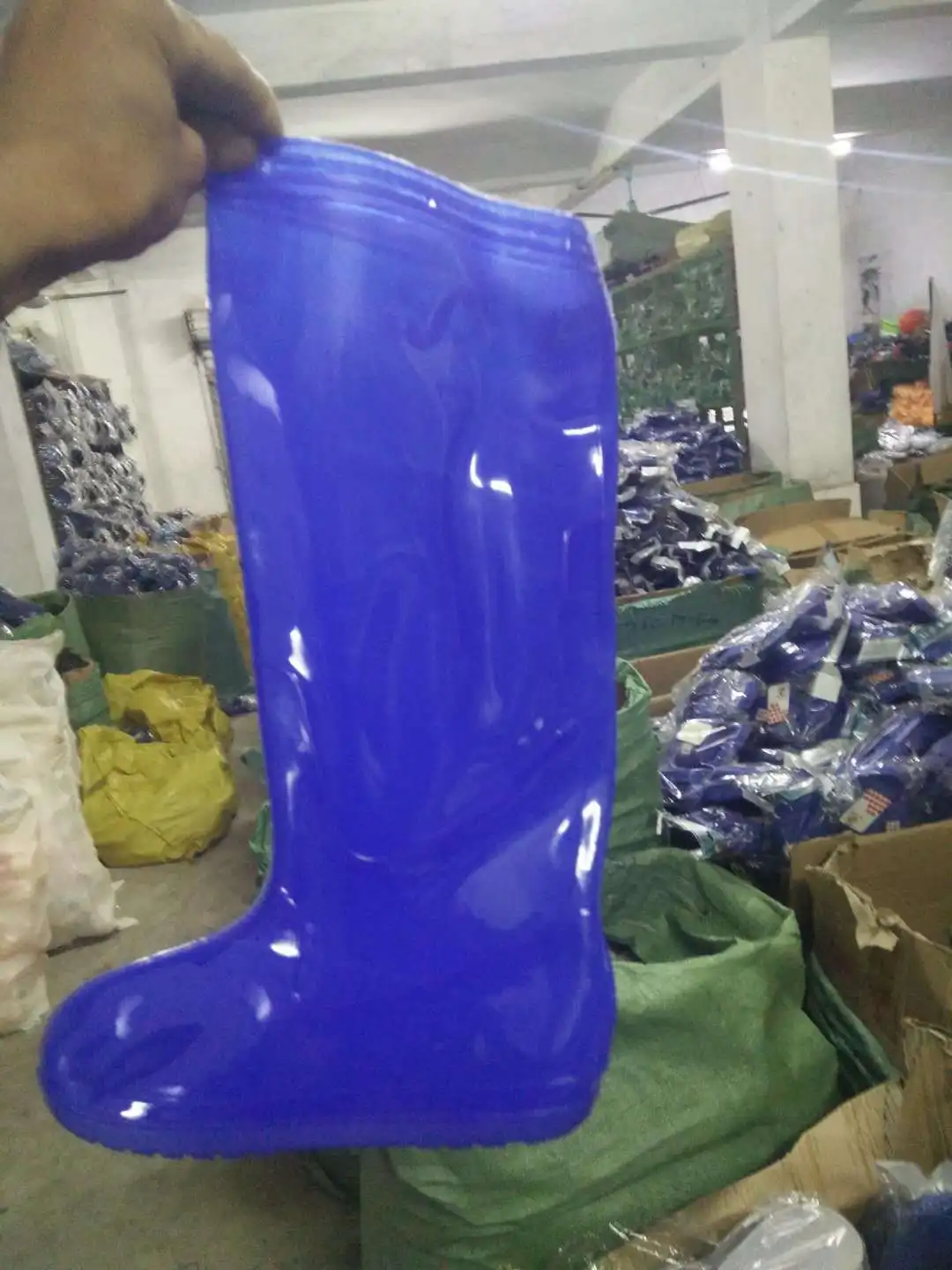 PVC Blue Soft Cosplay Live Show Waterproof Rain Shoes Bottom Thick (1 to 2 size smaller attention when order)