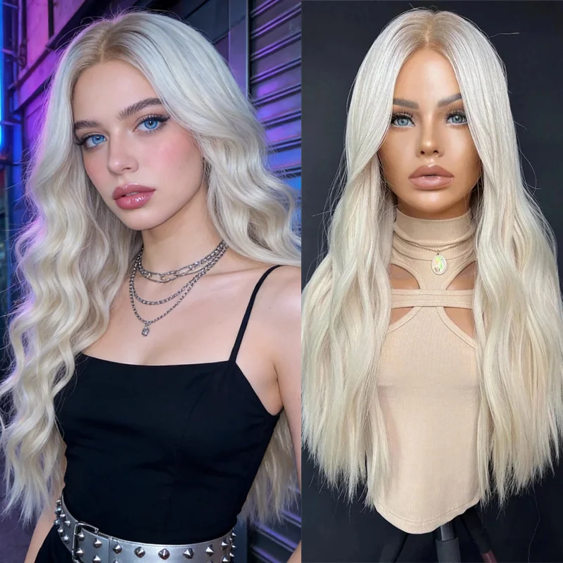 

Синтетический парик с 5% добавлением натуральных волос для женщин, белый, ледяной блонд, дешевые парики со скидкой, распродажа, для косплея Лолита, 26 дюймов, безклеевой парик