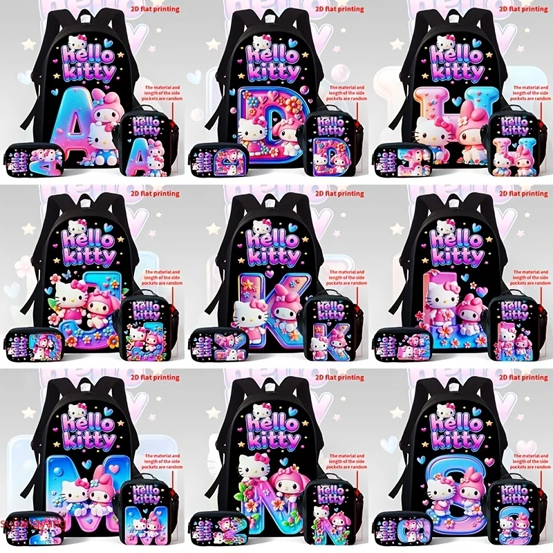 

2pcs/3pcs Hello Kitty & My Melody Backpack Suitable for Travel,, Commute - Cute Anime Bookbag with Iconic Prints, Gift for, 2D