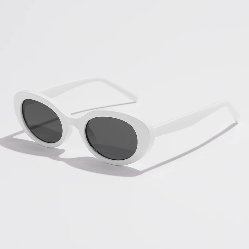 Retro Vintage Ovale Zonnebril Vrouwen Mannen Merk Designer Zonnebril Vrouwelijke Vissen Zwart Frame Lens Brillen Rijden UV400
