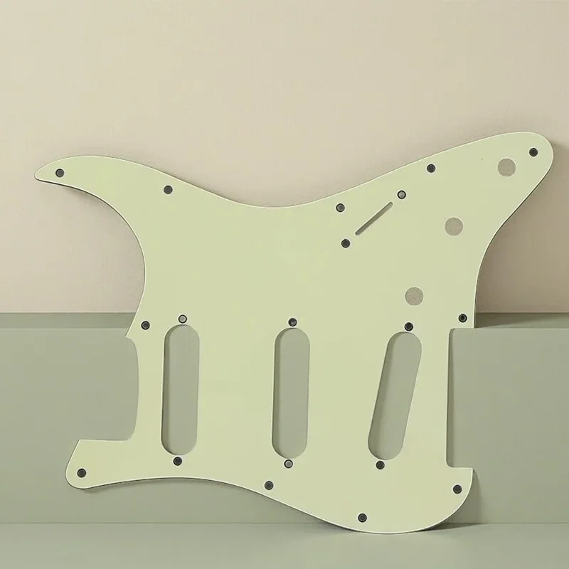 Mint Green SSS 11-Hole Guitar Pickguard Copper Foil Shielding Anti-Interference for ST Electric Guitar Replacement