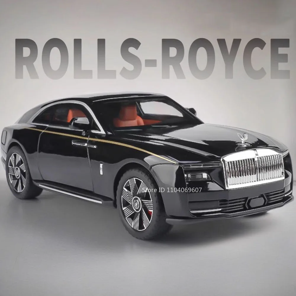 1:24 Rolls Royce Spectre Toy Model Cars Metal Diecast Doors open Pull Back assorbimento degli urti Sound Light Vehicles Gift for Boys