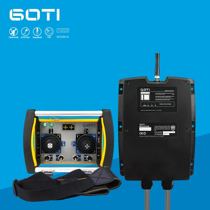 GT-PJ40+ Industrial Crane Chargeable Remote Wireless Controller 2 PCS Five Step Joysticks 18-65V UHF for Hoist