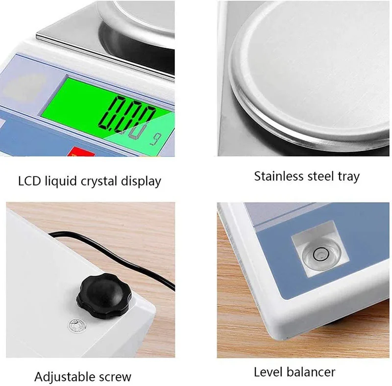 Precision Lab Scale 0.01g Digital Electronic Analytical Balance Jewelry Gram Scales Counting Scale With Windshield LCD Backlight