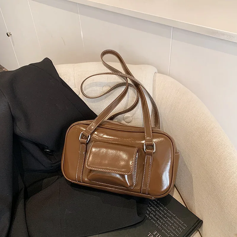 

Autumn and Winter Small Bag for Women 2024 New Commuter Vintage Maillard Single Shoulder Underarm Bag Handheld Boston Bag Paket