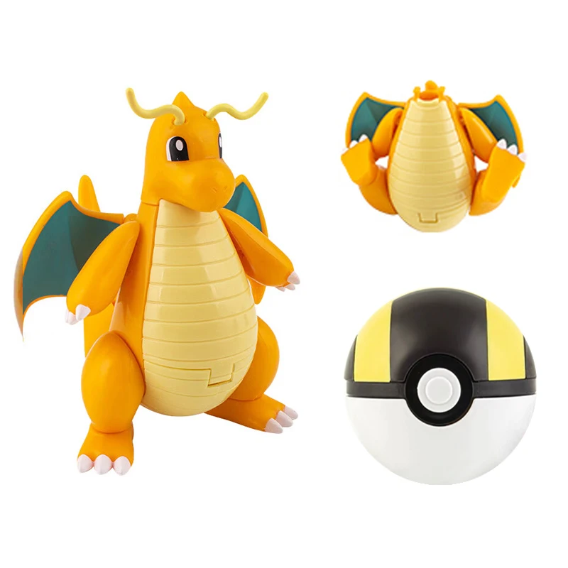 Original Pokemon Figures Deform Ball Elf Toy Doll Pocket Monster  Pikachu Charizard Venusaur Blastoise Mewtwo Gyarados Pokeball