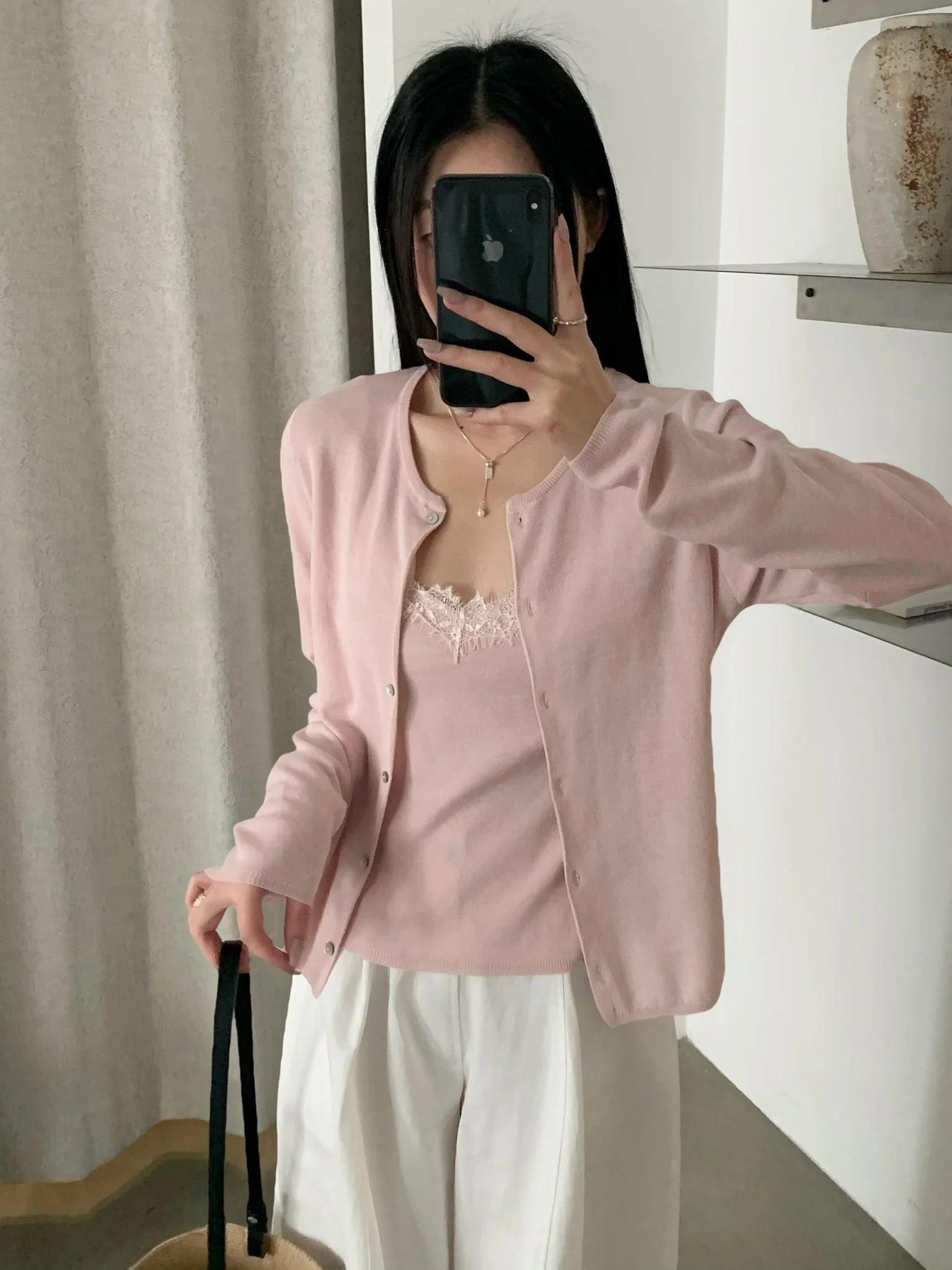 

Вязаный кардиган Aimistyle Original с круглым вырезом, женский, свободный, стройнящий, с кружевными вставками, в корейском стиле, для повседневной носки, мягкий, длинный, с рукавами-крылышками