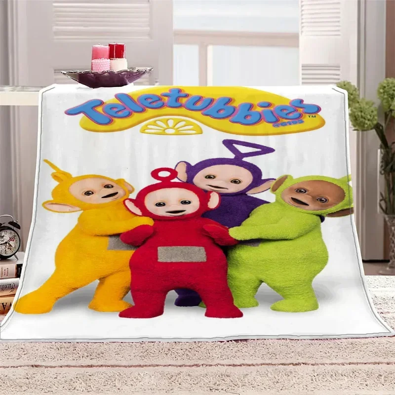 Teletubbies Dipsy Tinky Winky Po Lala Figure Flannel Air Conditioning Blanket Sleeping Winter Thickening Blanket Sofa Decor Gift view 5