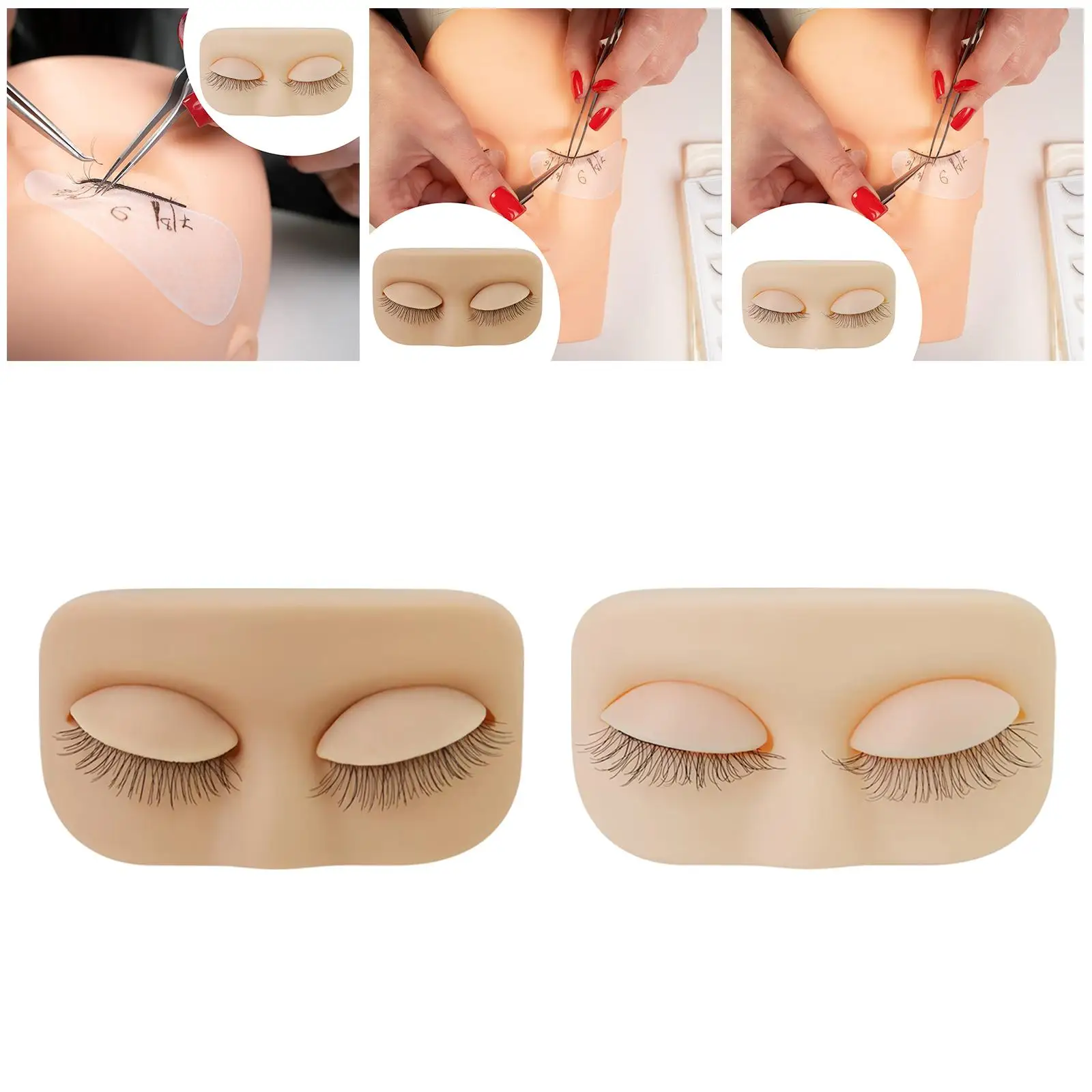 หัวหุ่นฝึกแต่งหน้าขนตาปลอม ซิลิโคนขนาดเล็ก สำหรับมืออาชีพ นุ่ม ใช้ฝึกแต่งหน้าอเนกประสงค์ เหมาะสำหรับผู้เริ่มต้นฝึกเพ้นท์หน้า