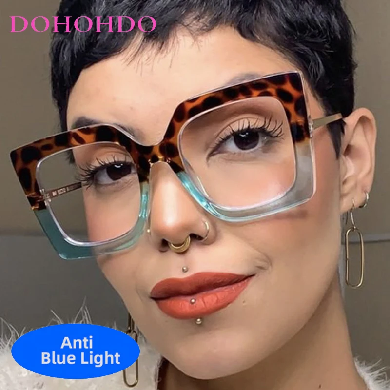 

Vintage Oversized Square Frame Optical Women And Men Glasses Retro Luxury Brand Designer Anti-Blue Light Computer Eyewear Очки