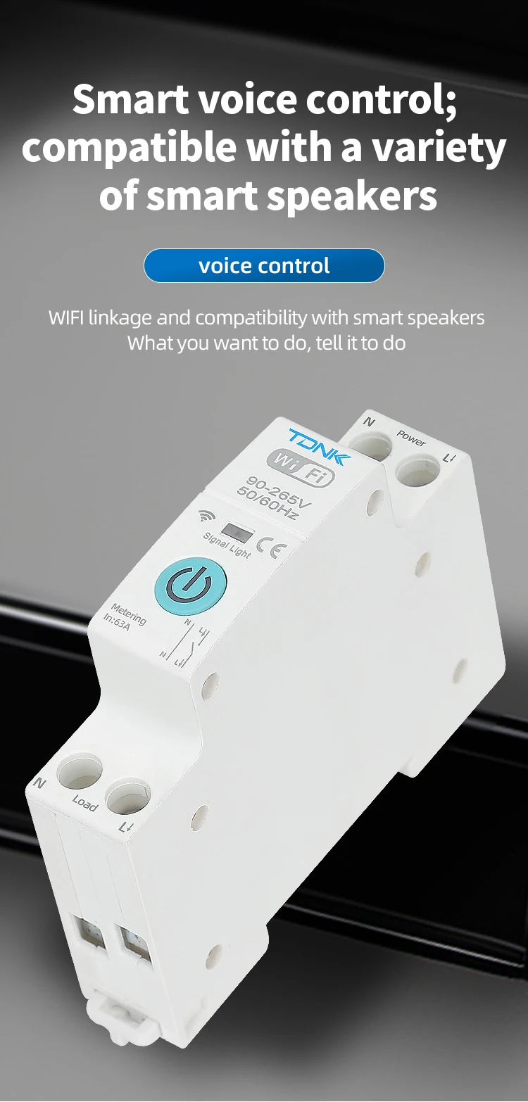 TUYA WiFi MCB 1A-63A Smart Circuit Breaker Überstrom Unter Spannung Schutz Power Metering Drahtlose Fernbedienung Schalter – Detail 7