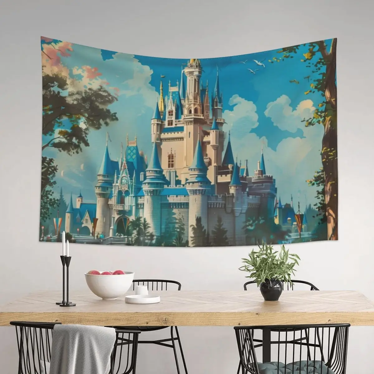 

Vintage Fairytale Castle Tapestry Wall Carpet House Decorations For Bedroom Korean Room Decor Tapestry