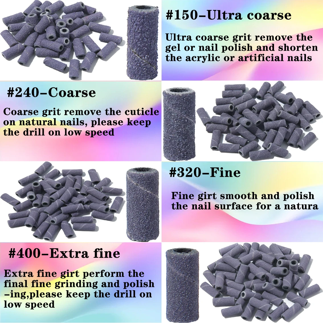 50PCS 3MM Schleif Bands Maschine Nagel Bohrer Bits Dorn Für Fußpflege Polieren Maniküre Gel Polish Remover Zubehör